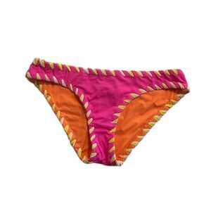 BECCA by Rebecca Virtue Women's Camille Hot Pink/Neon Orange Bikini Bottom Small